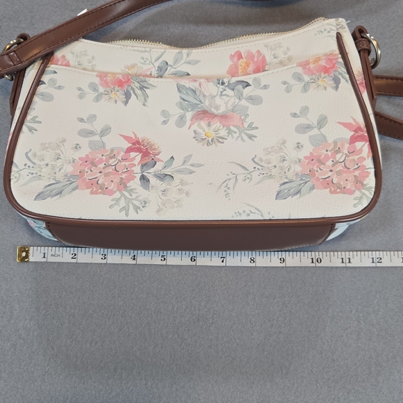 Fiorelli handba Floral Print Crossbody & Shoulder Bag • White Faux Leather Purse - Picture 6 of 8